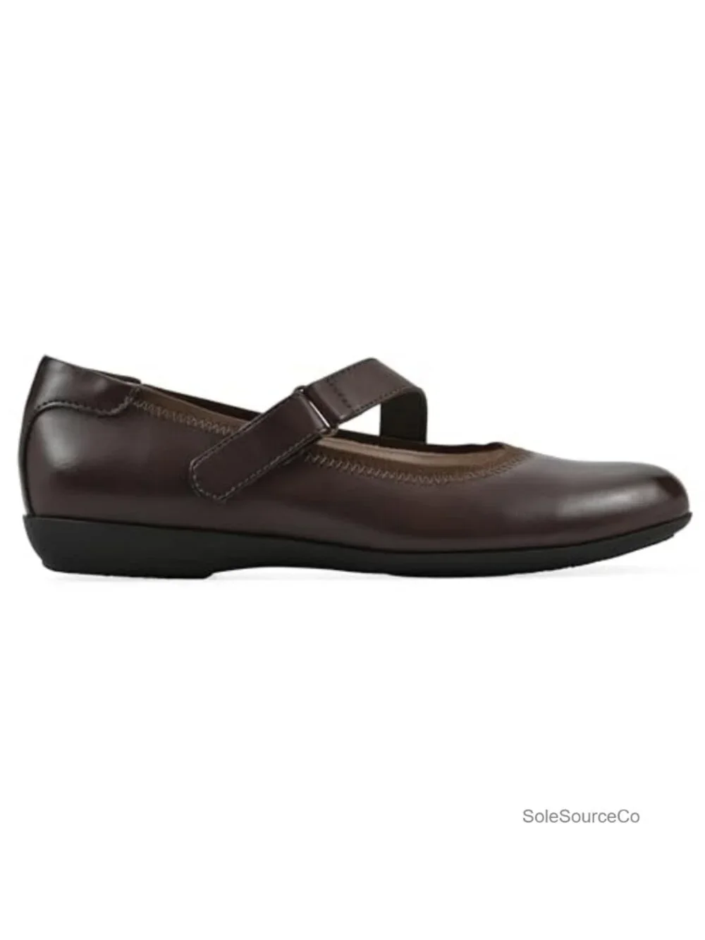 Women's Mary Jane Flat Shoes with Cushioned Insole - Hook & Loop